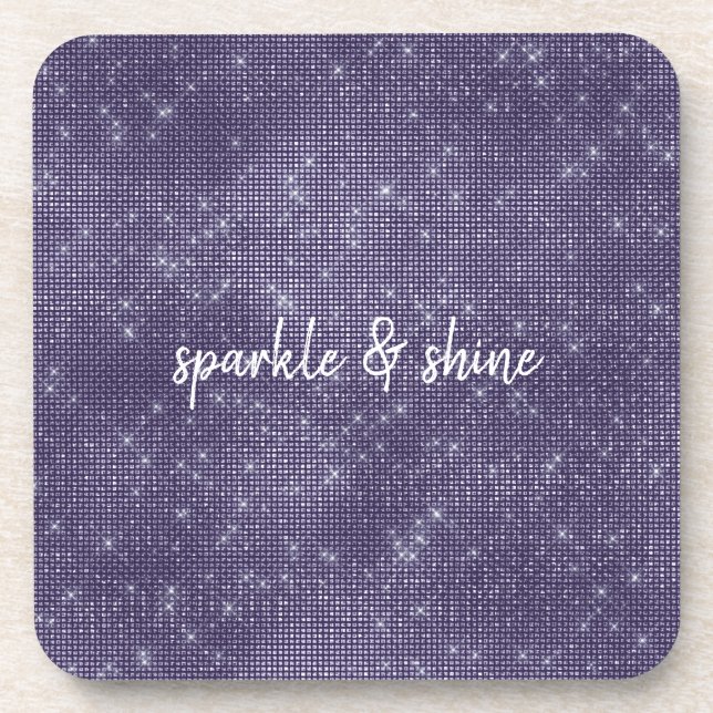 Purple Sparkle personalized Coaster (Front)