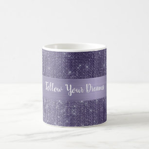 Purple Sparkle Personalized Quote Coffee Mug