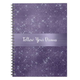 Purple Sparkle Personalized Quote   Notebook