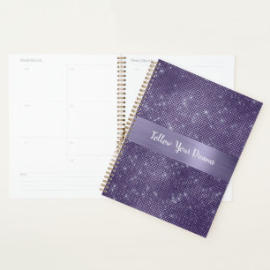 Purple Sparkle Personalized Quote   Planner