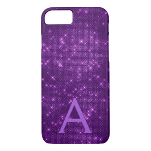 Purple Sparkle Shimmer Monogram & Initial Case-Mate iPhone Case