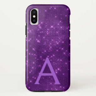 Purple Sparkle Shimmer Monogram & Initial Case-Mate iPhone Case