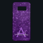 Purple Sparkle Shimmer Monogram & Initial Case-Mate Samsung Galaxy S8 Case<br><div class="desc">Violet Purple Sparkle Shimmer Monogram & Initial Phone Case. This case can be customized to include your initial and first name. Please contact the designer for custom matching products.</div>