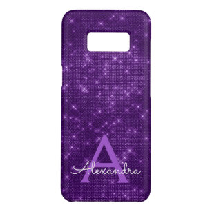 Purple Sparkle Shimmer Monogram & Initial Case-Mate Samsung Galaxy S8 Case