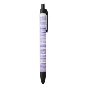 Purple Sparkle Stripes Black Ink Pen