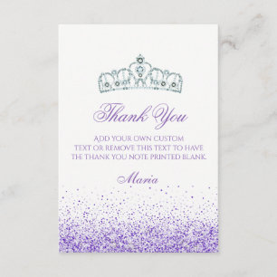 Purple Sparkle Thank You Cards