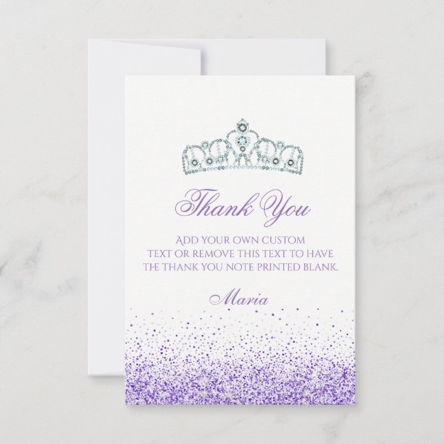 Purple Sparkle Thank You Cards (Front)