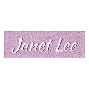 Purple Sparkled Look Personalized Name Tag