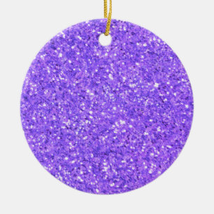 Purple sparkling glitter pattern     ceramic ornament