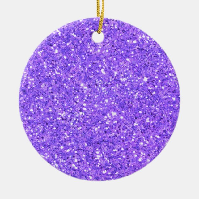 Purple sparkling glitter pattern     ceramic ornament (Front)