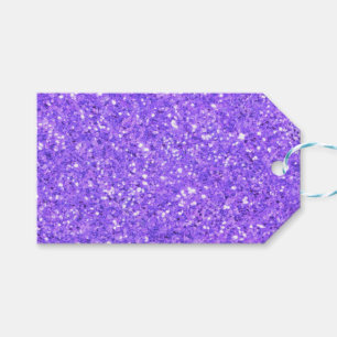Purple sparkling glitter pattern gift tags