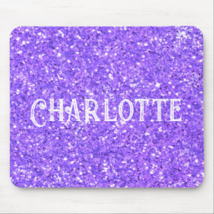 Purple sparkling glitter pattern mouse pad