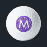Purple Sparkly Look Modern Personalized Initial  Golf Balls<br><div class="desc">Purple Lavender Faux Glitter Design on Custom-Printed Golf Balls with a Modern Monogram Initial,  perfect gift for the ladies and girls golf lovers.</div>