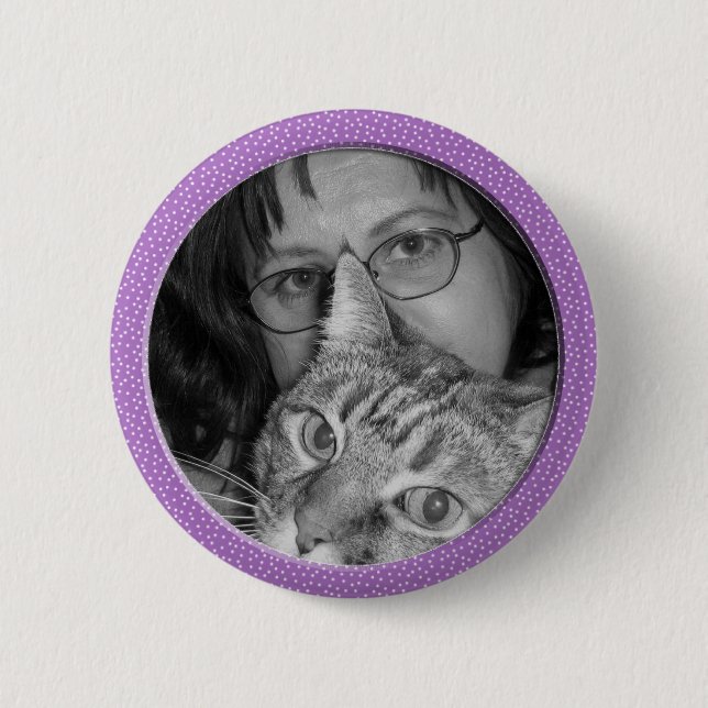 purple speckles frame 2 inch round button (Front)