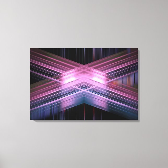 Purple speed lines cross pattern canvas print (Front)