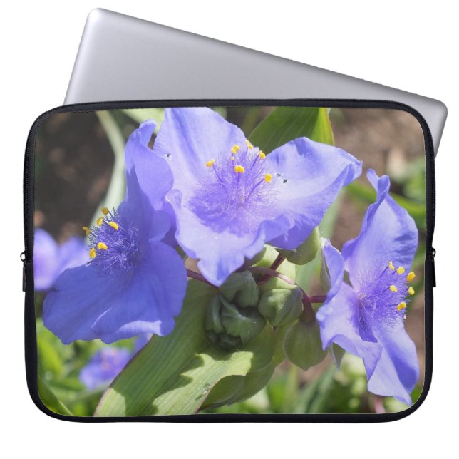 Purple Spiderwort Laptop Sleeve (Front)