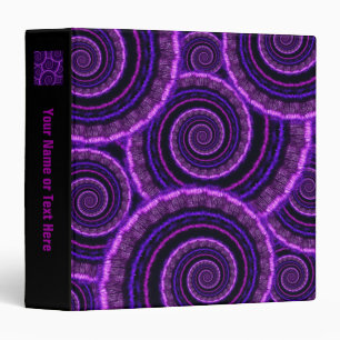 Purple Spiral Fractal Art Pattern Binder