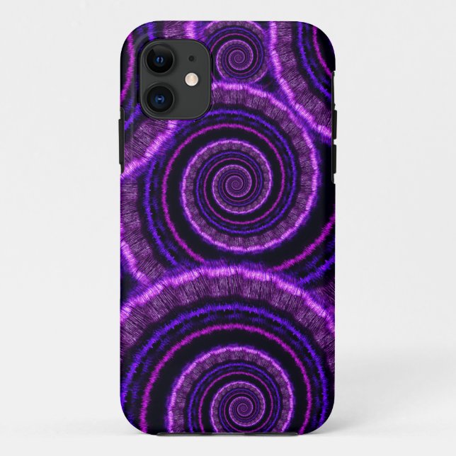 Purple Spiral Fractal Art Pattern Case-Mate iPhone Case (Back)