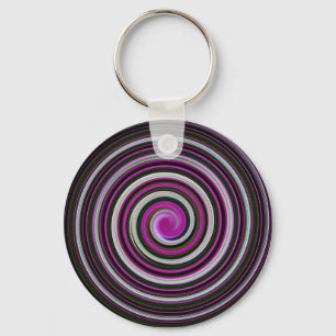 Purple spiral pattern keychain