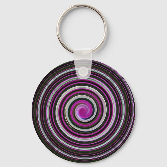 Purple spiral pattern keychain (Front)