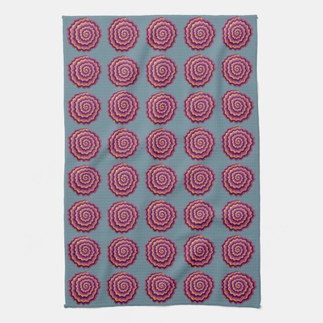 Purple Spirals  Kitchen Towel (Vertical)