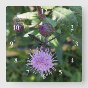 purple splash square wall clock