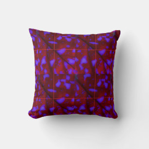Purple Splotches on Deep Red Throw Pillow