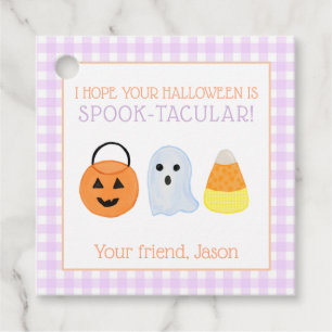 Purple Spook-tacular Halloween Spooky Trick Treat Favour Tags