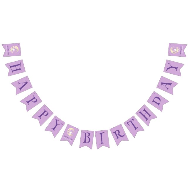 Purple Spooky One Ghost Happy Birthday Halloween Bunting Flags (All)
