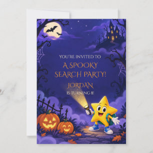 Purple Spooky Search Party Kids Halloween Birthday Invitation