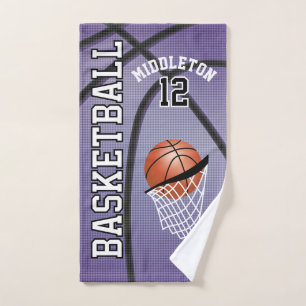 Purple Sport Basketball - Serviette personnalisée