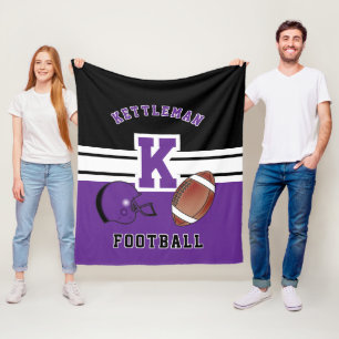 Purple Sport Letter - Football Fleece Blanket