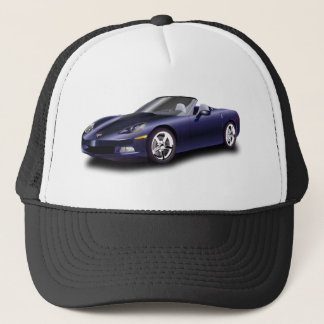 Purple sports car trucker hat