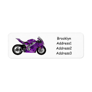 Purple sports motorcycle cartoon
