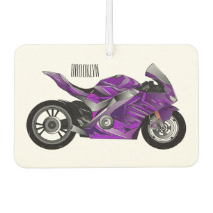 Purple sports motorcycle cartoon air freshener