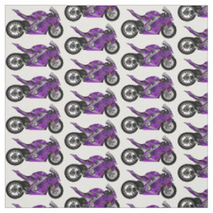 Purple sports motorcycle cartoon  fabric