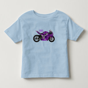 Purple sports motorcycle cartoon  toddler t-shirt