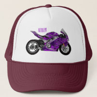 Purple sports motorcycle cartoon
