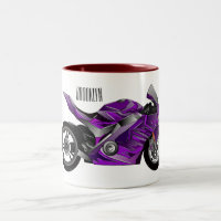 Purple sports motorcycle cartoon