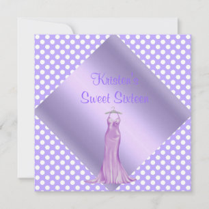 PURPLE SPOT SWEET SIXTEEN PARTY INVITATION