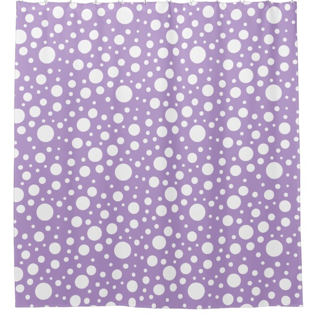 Purple Spots Shower Curtain (Front)