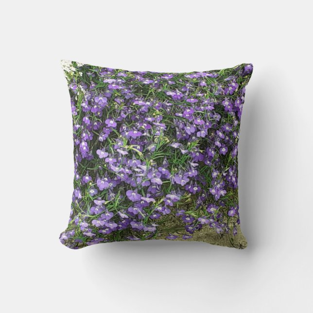 Purple Spring Flowers Cushion (Front)