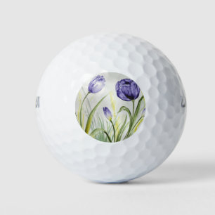 Purple Spring Tulips Golf Balls