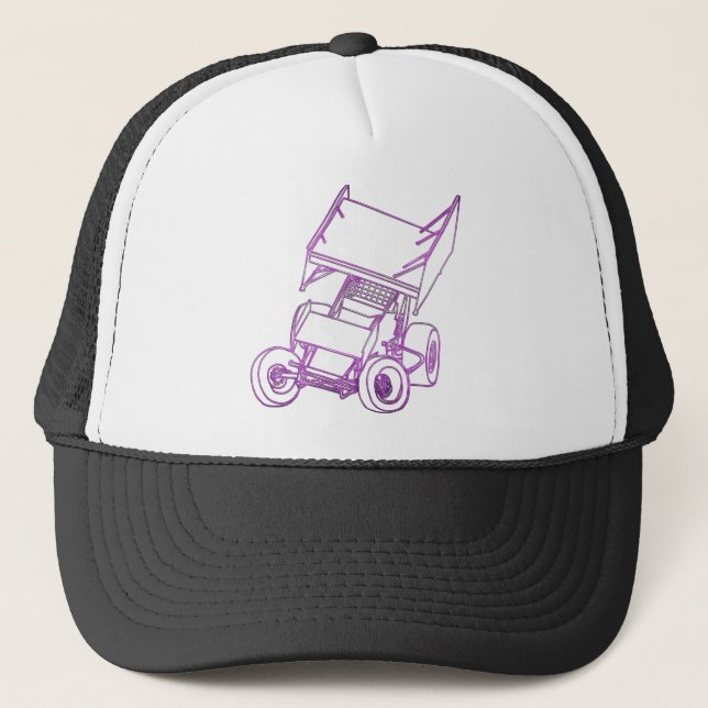Purple sprint skewed trucker hat (Front)