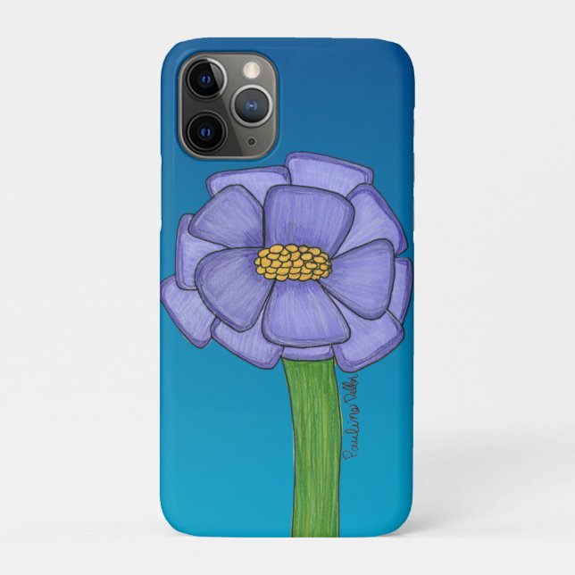 Purple Square Flower with Blue background Case-Mate iPhone Case (Back)