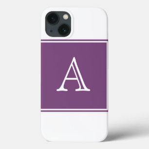 Purple Square Monogram iPhone 13 Case
