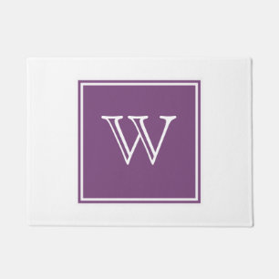Purple Square Monogram Doormat