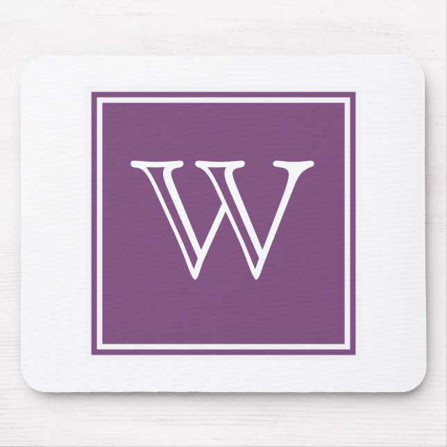 Purple Square Monogram Mousepad (Front)