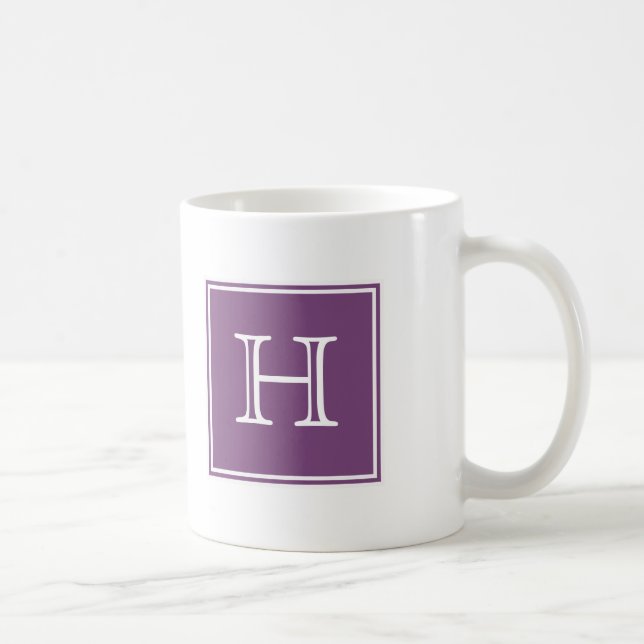 Purple Square Monogram Mug (Right)