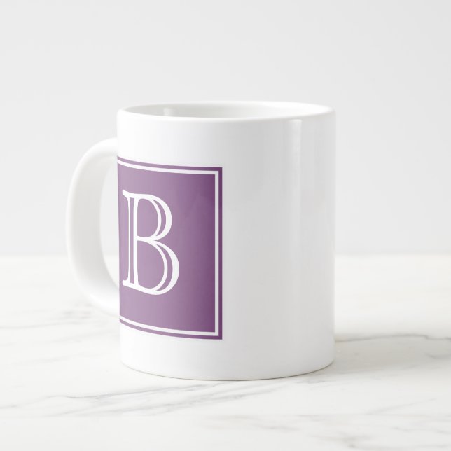 Purple Square Monogram Specialty Mug (Front Left)
